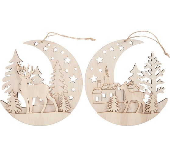 VBS Decoration pendant "Half moon with Reindeer"