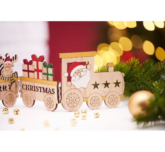Silhouette en bois VBS « Train de Noël »
