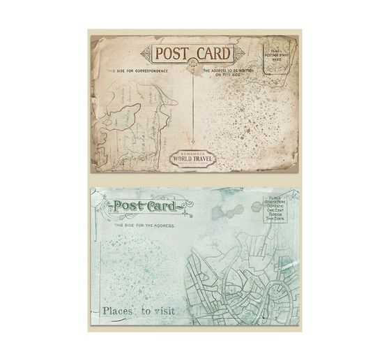 Motief strozijde achtergronden "Around the World", set van 8