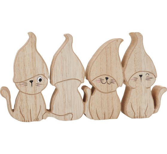 Figurine en bois VBS « Chats insolents »