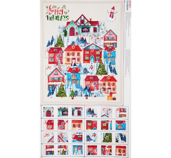 Coupon de tissu calendrier de l'Avent « Maisons »