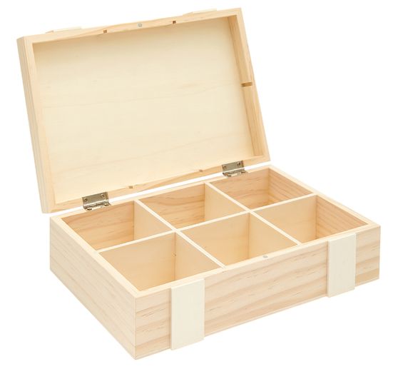 Coffret en bois à 6 compartiments