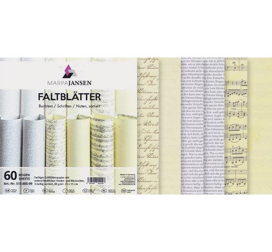 Feuilles de pliage « Textes et notes »