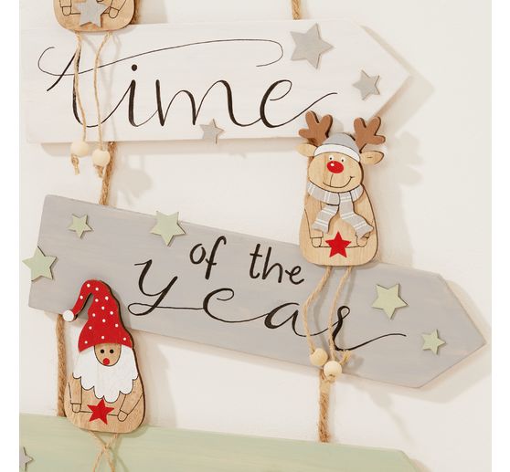 VBS Decoratieve hanger eland en kerstman "Sven"