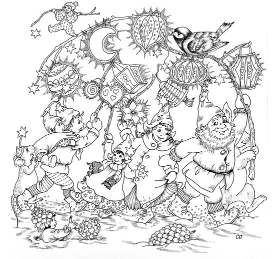 Book "Christl Vogls Ausmalreise - Welt der Weihnachtswichtel"