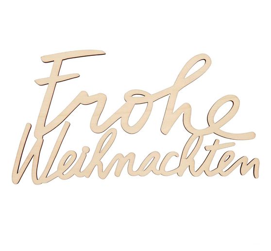 Houten letters "Frohe Weihnachten"