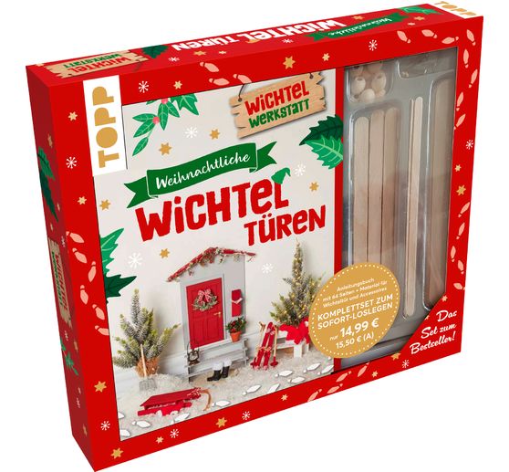 Set créatif « Weihnachtliche Wichteltüren. Anleitungsbuch mit Material zum Sofort-Loslegen »