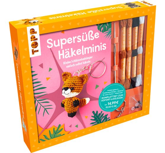 Set créatif « Supersüße Häkelminis. Anleitungsbuch mit Material zum Sofort-Loslegen »