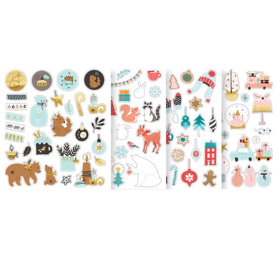 Assortiment de stickers pailletés « Hiver »