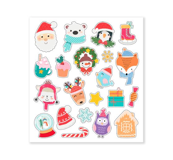 Glitter Stickerset "Kerstmis"