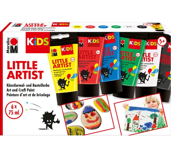 Coffret de peinture acrylique Marabu KiDS Little Artist, 6 x 75 ml