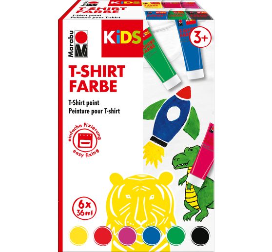 Marabu KiDS "Peinture pour T-shirt", 6 x 36 ml
