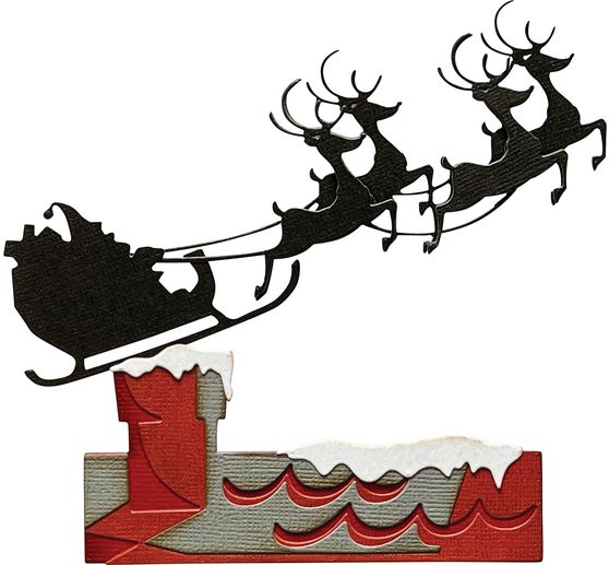 Gabarit d’estampe Sizzix Thinlits « Reindeer Sleigh by Tim Holtz »