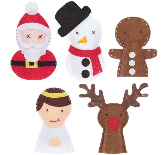 Knutselkit vingerpoppen "Kerstmis"