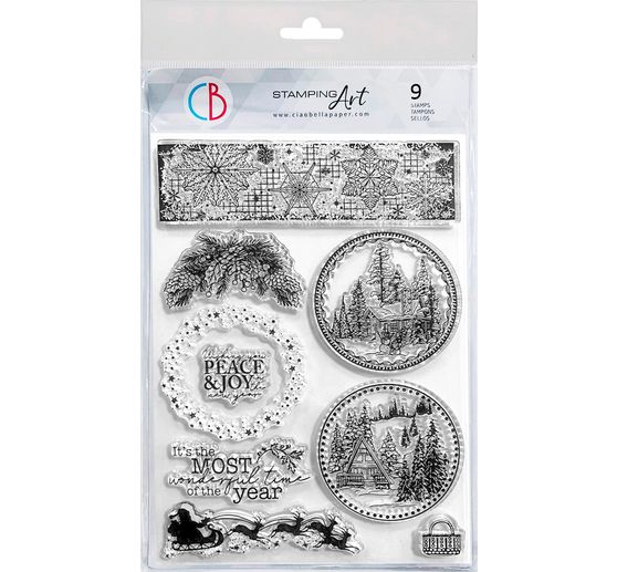 Siliconen stempel "Dear Santa", Winter Landscape Balls