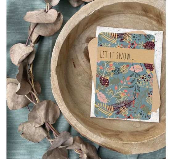 Papier cartonné vintage « Branchages d’hiver »