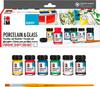 Peintures Marabu Porcelain & Glass &laquo; Set d&eacute;butant - Glossy &raquo;