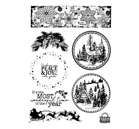 Silikonstempel "Dear Santa", Winter Landscape Balls