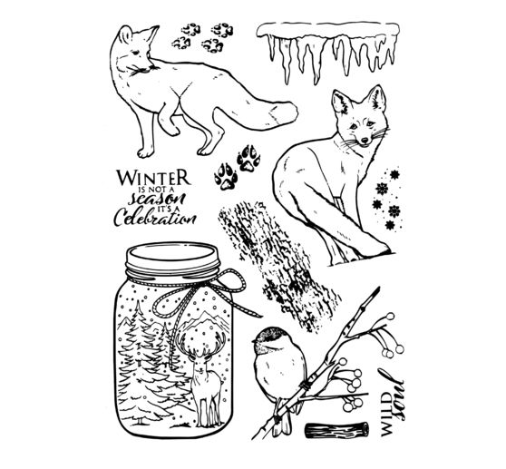Silicone stamp "Winter Journey", Wild Life in the Snow
