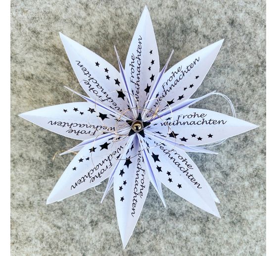 Tampons en silicone pour étoile en papier modèle moyen « Frohe Weihnachten »