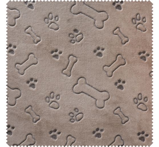 Fleece-Stoff Doubleface "Hundeknochen und Pfoten"