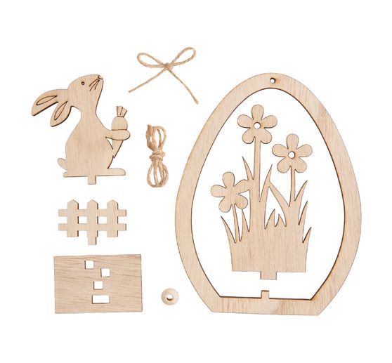 Suspension œuf à emboîter VBS « Lapin avec carotte »