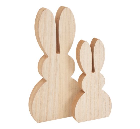 Lapins en bois VBS, set de 2