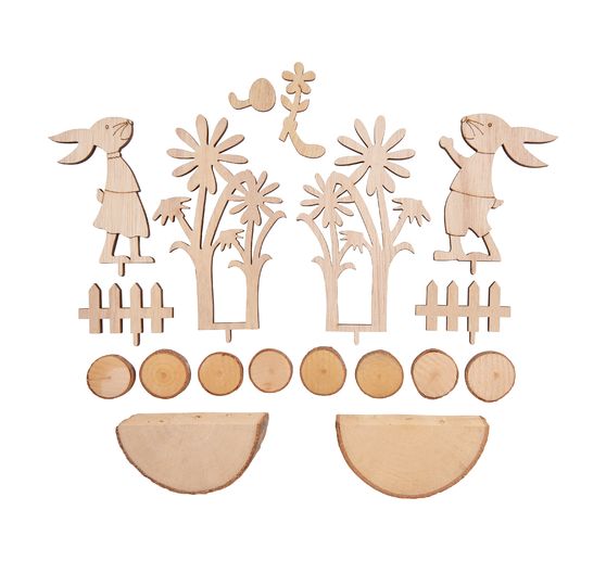 VBS Holz-Steckmotiv "Rasende Osterhasen"