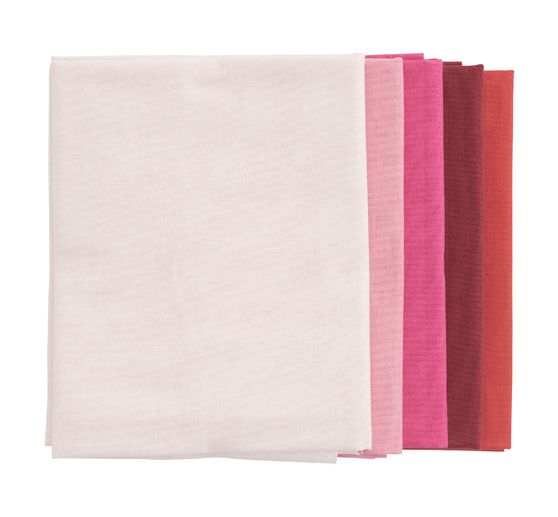 Stoffenpakket patchy uni "Roze-Rood