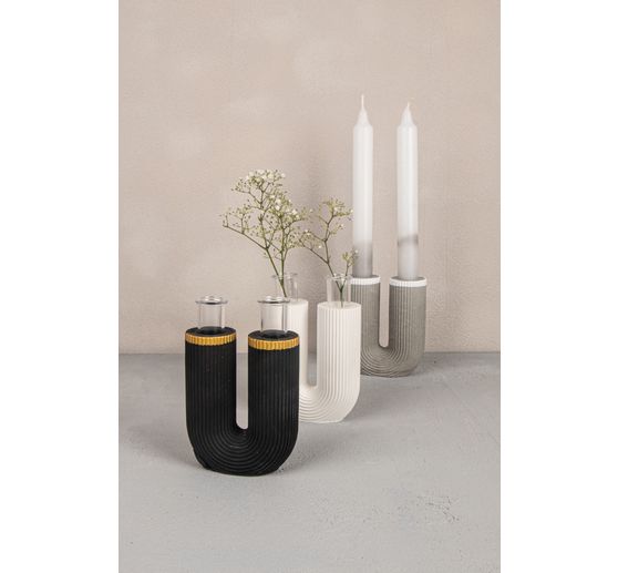 Moule en silicone « Vase cannelé en forme de U »