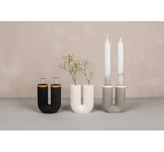 Moule en silicone « Vase cannelé en forme de U »