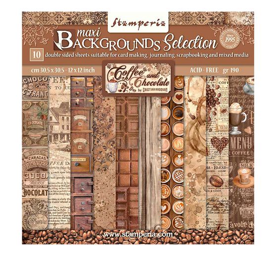 Bloc de papier scrapbooking « Coffee and Chocolate - Backgrounds »