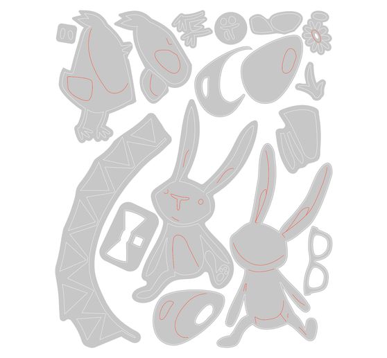 Sizzix Thinlits Punching template "Bunny + Chick by Tim Holtz"