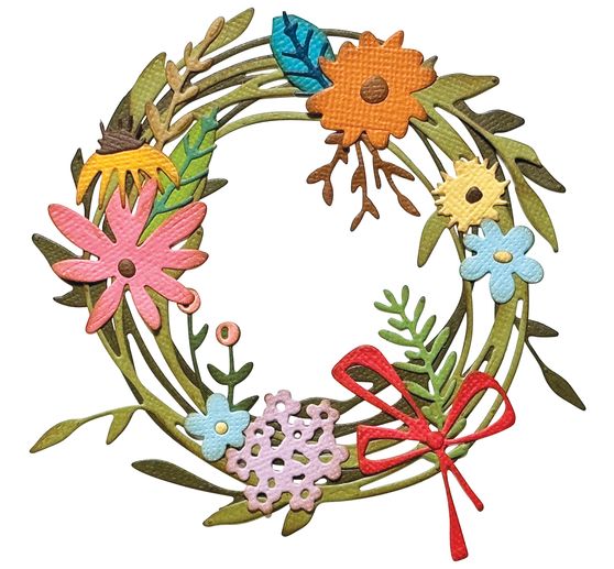 Gabarit d'estampe Sizzix Thinlits « Floral Wreath by Tim Holtz »