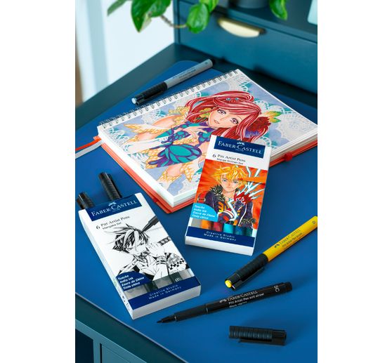 Faber-Castell Pitt Artist Pen Manga Shônen Set, 6 pennen