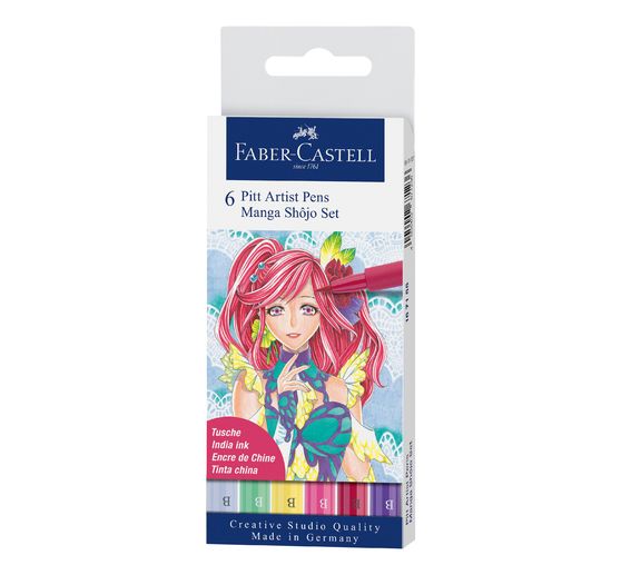 Set Pitt Artist Pen Manga Shôjo Faber-Castell, 6 feutres