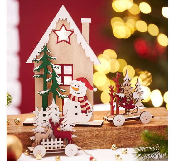VBS Wooden building kit "Winter house snowman"