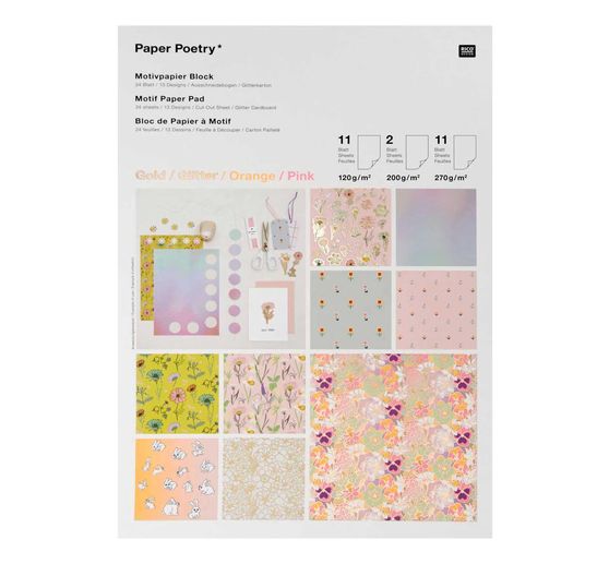 Bastelpapier-Block "Flower Power"