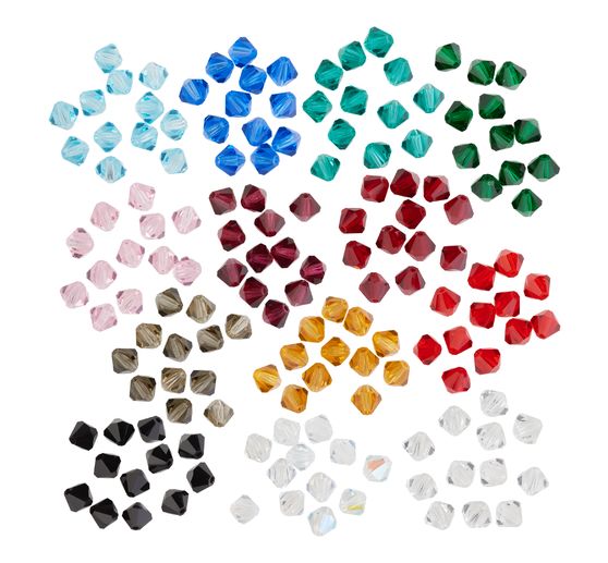 Glas geslepen glitterkralen, 6 mm