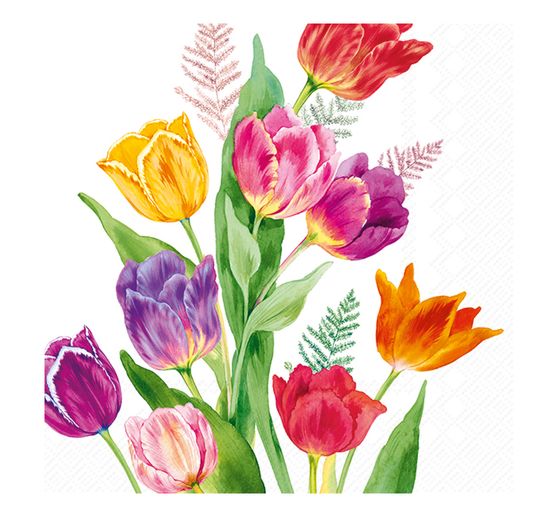 Servet "Kleurrijke tulpen"