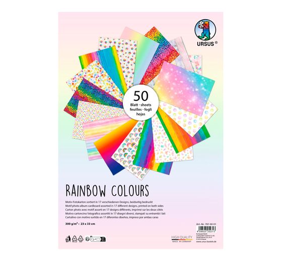 Collection de papier cartonné à motifs "Rainbow"