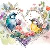 Serviette "Loving Birds"