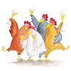 Napkin "Celebrating Chickens"