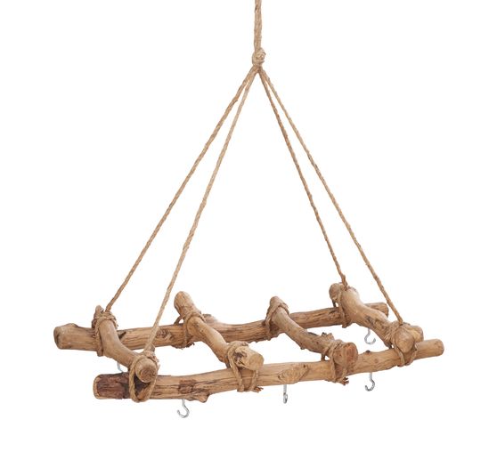 Houten decoratieve ladder met oogjes, om op te hangen