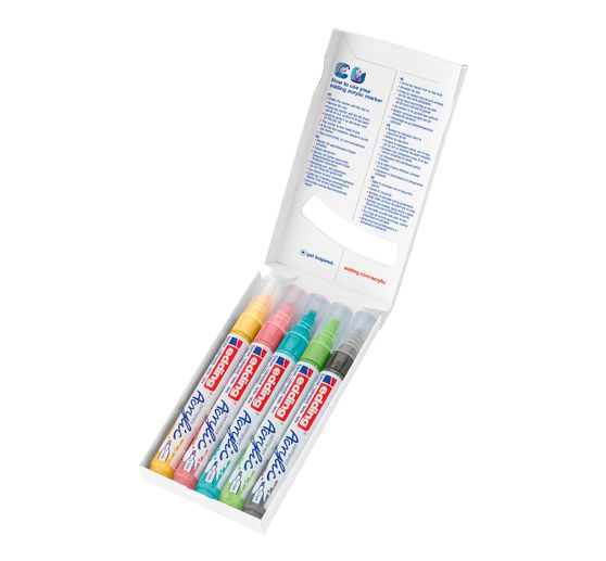 edding 5100 Acrylic "Acrylmarker - Pastel" , medium, set van 5