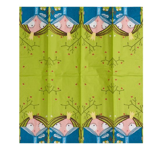 Papieren zakdoeken "Princess and Book"