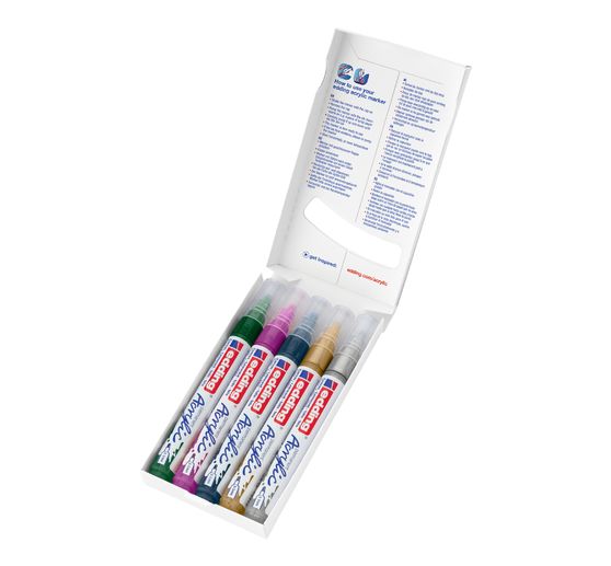 edding 5100 Acrylic "Acrylmarker - Feestelijk", medium, set van 5
