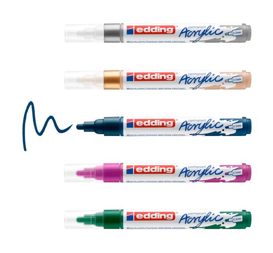 edding 5100 Acrylic "Acrylmarker - Festlich", Mittel, 5er-Set