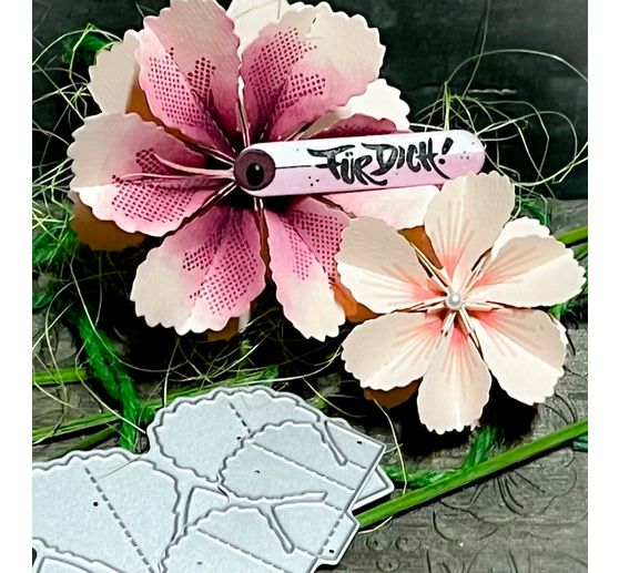 Ponssjablonen vouwbloem "Malva"