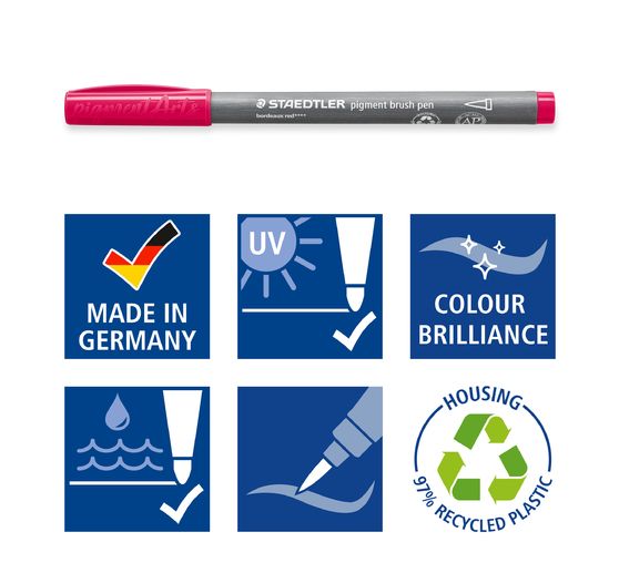STAEDTLER Pigment brush pen, set van 12